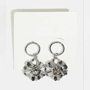 Silver Floral Drop Earrings BNIB